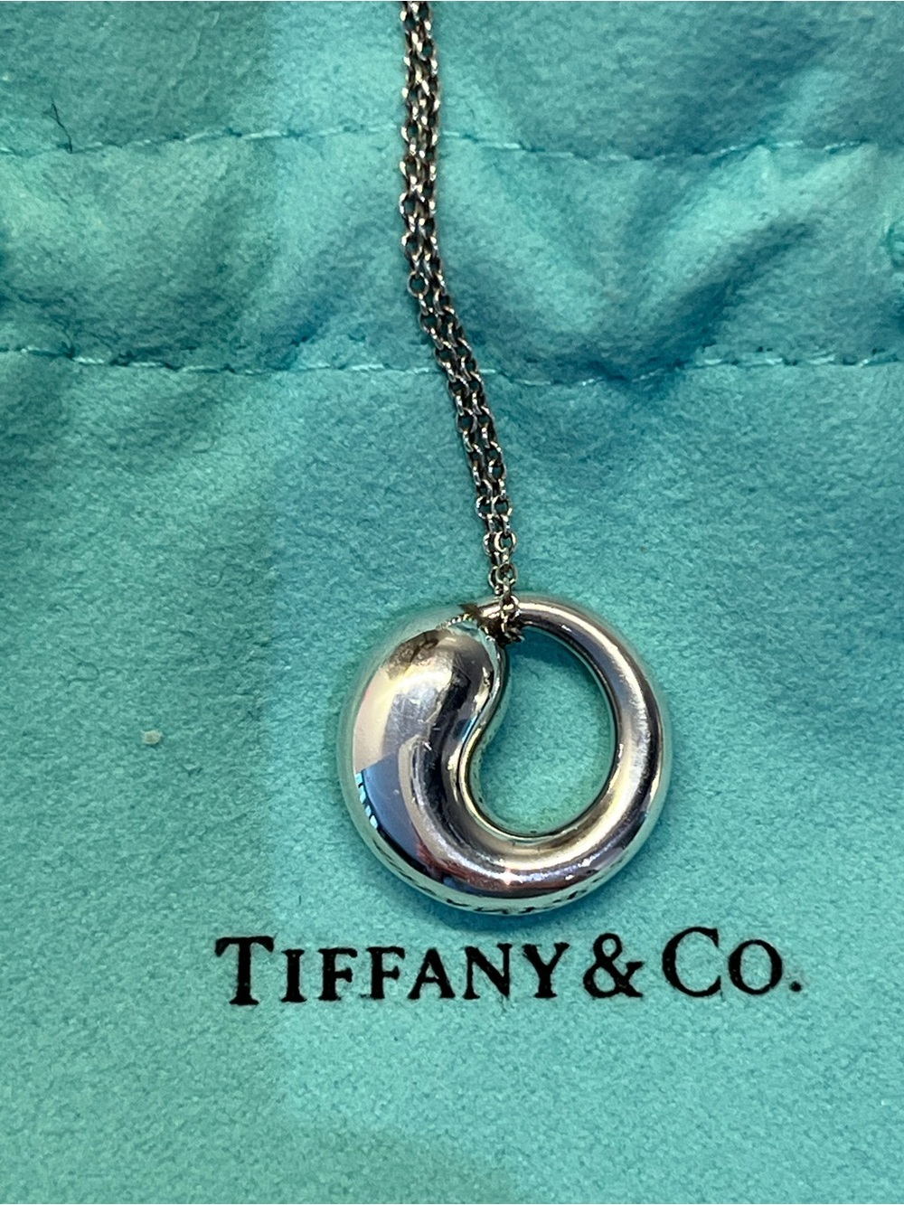 Tiffany & Co. Elsa Peretti 925 Sterling Silver Eternal Circle, 20” Chain